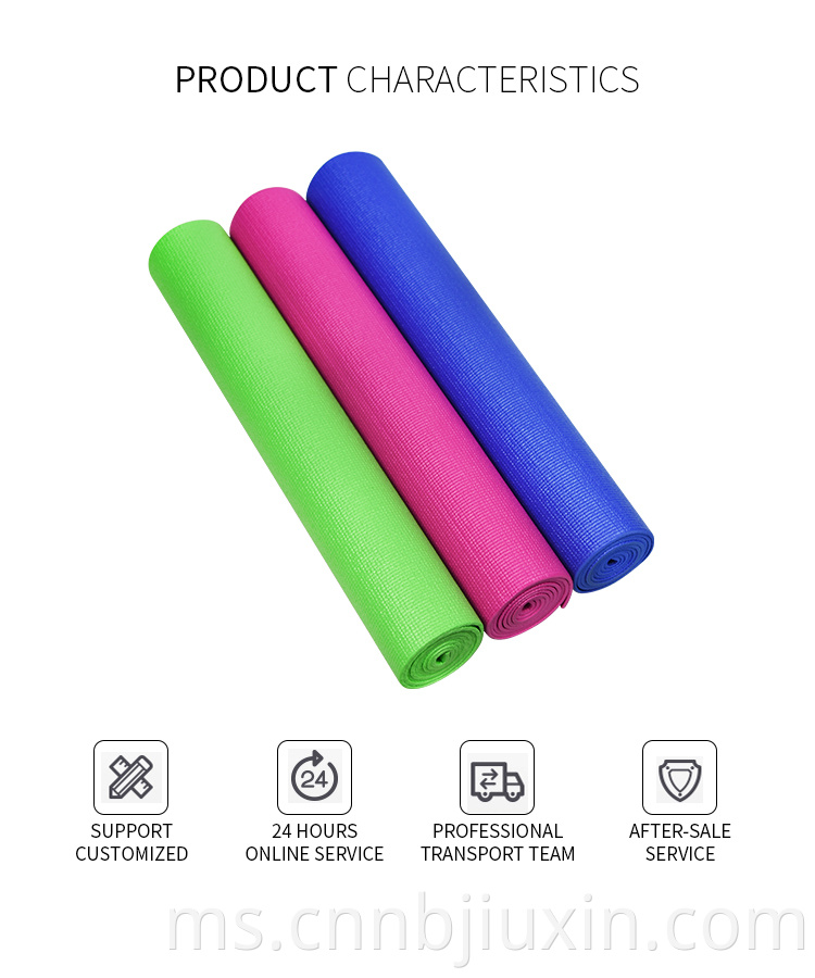 China Factory Printed PVC Yoga Mat Non Toksik Yogamat dengan Membawa Tali